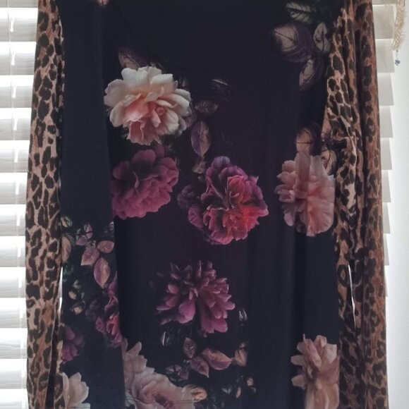 Johnny Was LA Women’s S Long Sleeve Leopard Print Bamboo/Spandex Top – Boho Chic - Picture 7 of 7